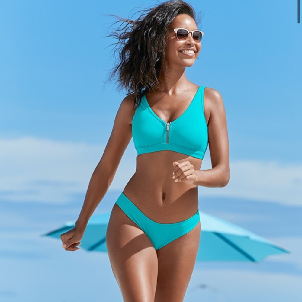 NWOT TEAL SEXY ZIP UP BIKINI